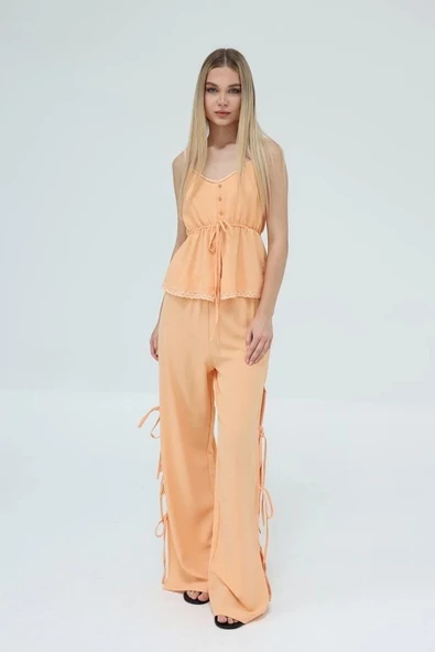 Fiyonklu Bluz Takım - Kavuniçi ürün görseli