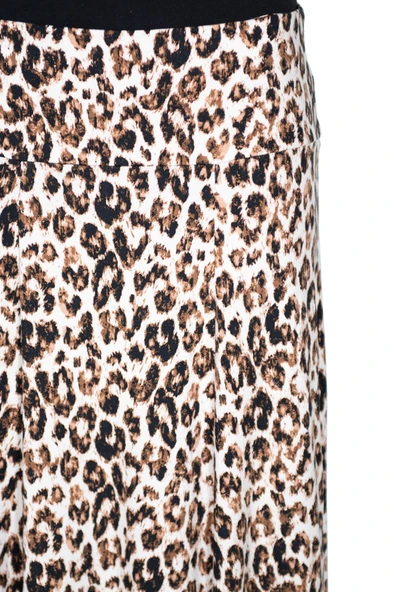 Barem Kadın Arzu Korsajlı 6 Parçalı Kahverengi Leopar Ekru Etek - Resim 2