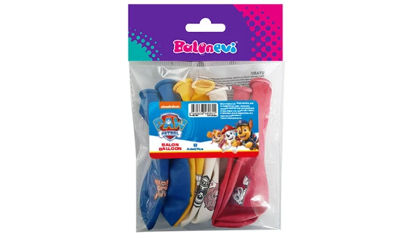 Paw Patrol Baskılı Balon 8 Adet