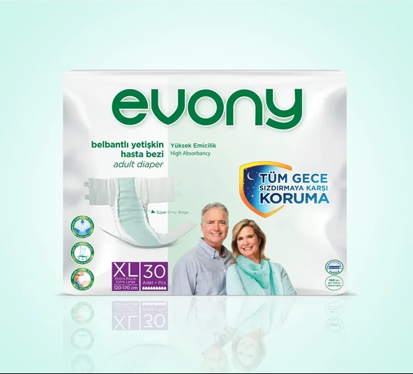 Evony Belbantlı Yetişkin Hasta Bezi XL Beden 30x4 120 Adet ürün görseli 1