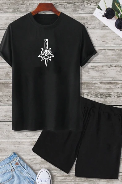 Skullcracked  Baskı Şort Takım - Resim 2