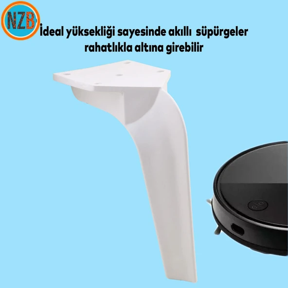 Mobilya Kanepe Sehpa Tv Ünitesi Koltuk Ayağı 16 Cm Beyaz Baza Ayakları - Resim 4