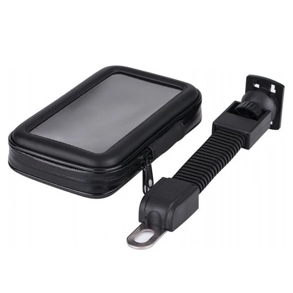 Motosiklet Telefon Tutucu Deri 18x10cm (Ayna) - Resim 2