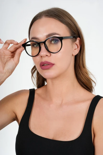 Yuvarlak Siyah Olivier Philippe Mavi Işık Koruyucu Gözlük - 5