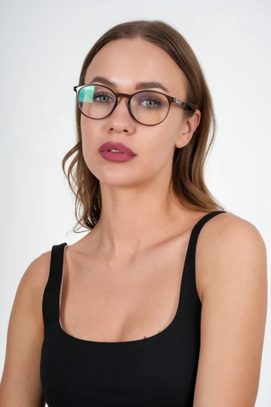 Kahve Yuvarlak Olivier Philippe Mavi Işık Koruyucu Gözlük - 7