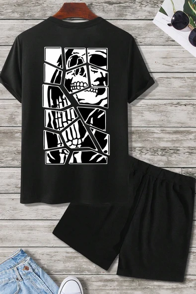 Skullcracked  Baskı Şort Takım ürün görseli 1