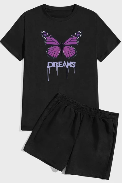 Dream Butterfly Baskı Şort Takım ürün görseli