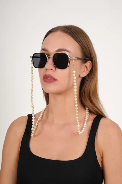 Kalp İnci Gold Gözlük Zinciri - 2