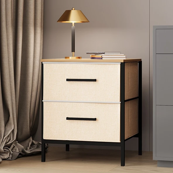 2 Çekmeceli Çok Amaçlı Dolap Komodin Sehpa Çam 1589