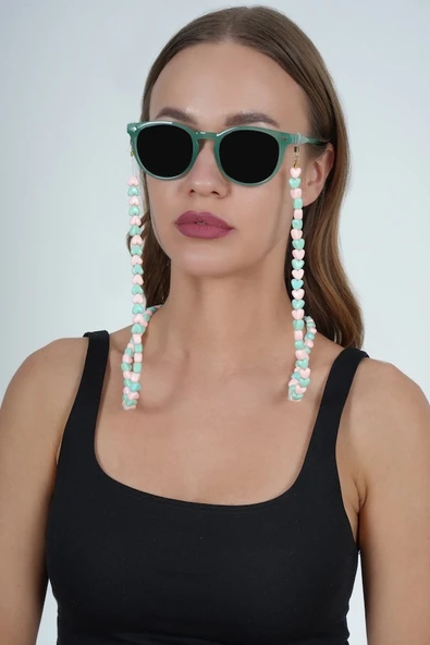 Yeşil Kalp Love Renkli Gözlük Zinciri