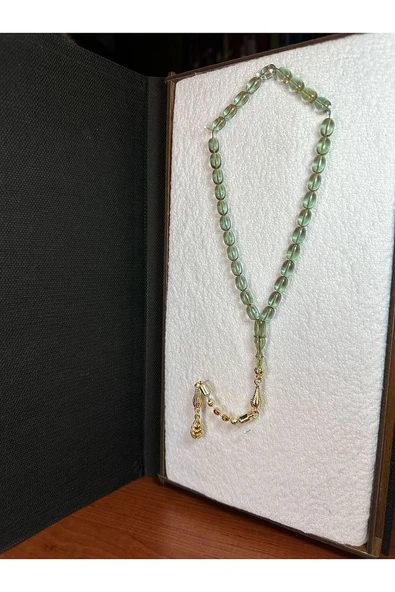 ATEŞ KEHRİBAR TESBİH 7MM X 11 KAPSÜL KESİM ŞEFFAF T-252 - 2