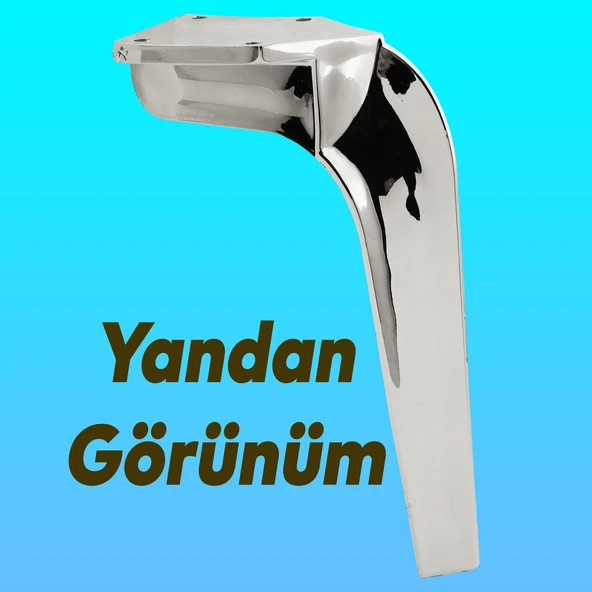 Mobilya Kanepe Tv Ünitesi Koltuk Ayağı 23 Cm Parlak Krom Konsol Ayakları - Resim 5