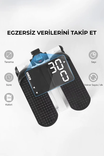 Relax Çift Amortisörlü Çift Direnç İpli Stepper, Dijital Göstergeli - 6