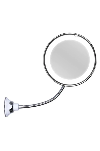 Flexible 10x Zoomlu Esnek Işıklı Çerçeveli Makyaj Aynası - 3