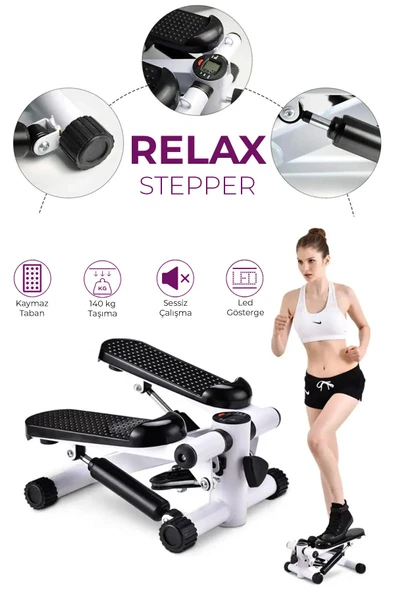 Relax Çift Amortisörlü Çift Direnç İpli Stepper, Dijital Göstergeli - 5