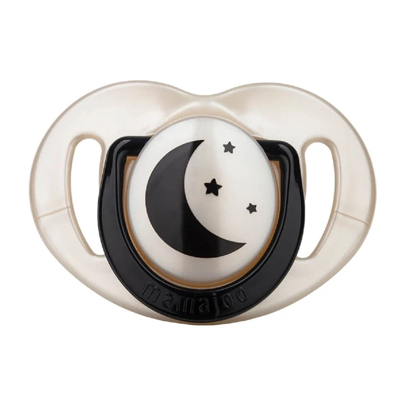 Mamajoo Sterilizasyon & Saklama Kutulu Black & Pearl Desenli İkili Ortodontik Emzik Gece & Gündüz / 0 Ay+ - Resim 3