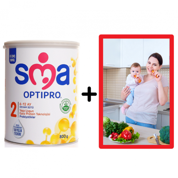 SMA 2 Optipro Mama 800g 6-12Ay Bebek Devam Sütü+Diyetisyenden Anne Sütü Artırıcı ve Ek Besine Geçiş Beslenme Programı e-kitabı