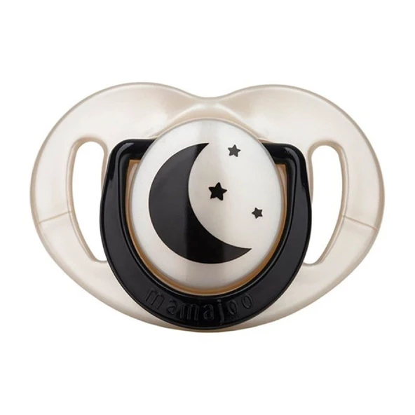 Mamajoo Sterilizasyon & Saklama Kutulu Black & Pearl Desenli İkili Ortodontik Emzik Gece & Gündüz / 12 Ay+ - Resim 3
