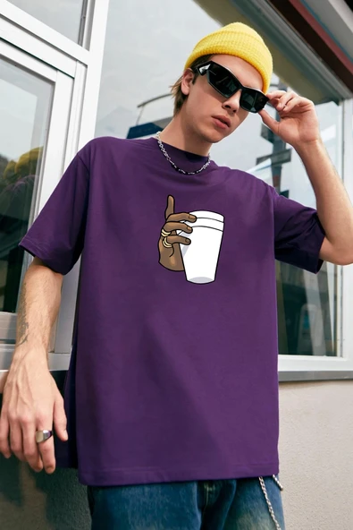 Unisex Tupac Coffee Baskılı T-shirt - Resim 10