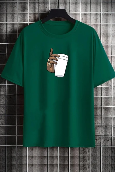Unisex Tupac Coffee Baskılı T-shirt - Resim 4