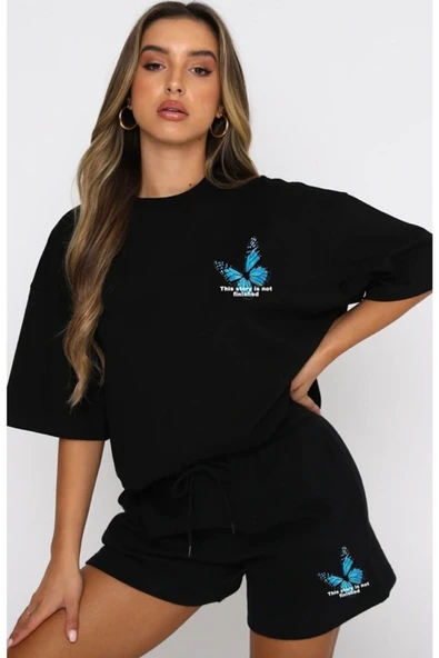 Kelebek Tasarım Spor Şort Takım - Resim 2