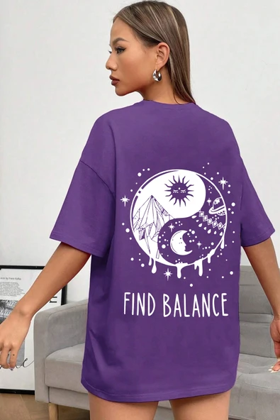 Unisex Yin & Yang Baskılı T-shirt - Resim 10