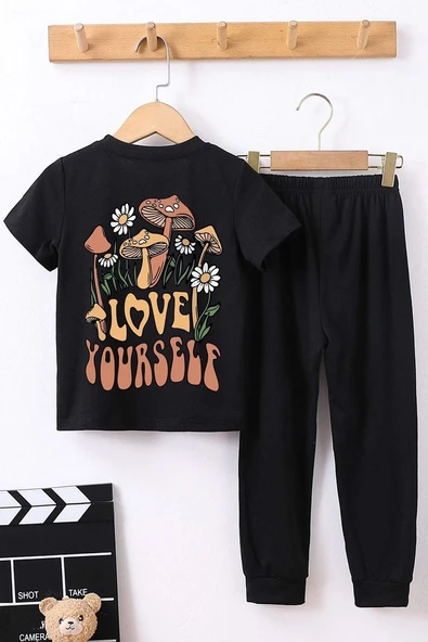 Çocuk Love Yourself Baskılı Alt - Üst Eşofman Takımı ürün görseli 1