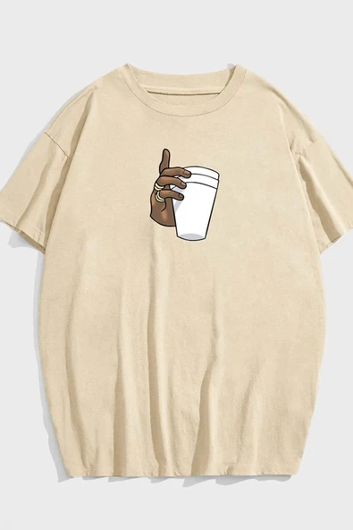 Unisex Tupac Coffee Baskılı T-shirt - Resim 9
