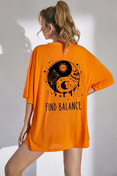 Unisex Yin & Yang Baskılı T-shirt - Resim 12