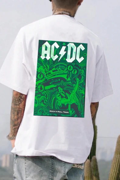 Unisex Acdc Baskılı T-shirt - Resim 3