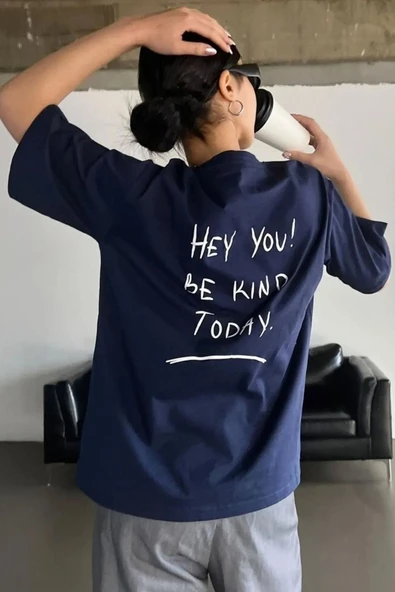 Unisex Hey you Baskılı T-shirt - 6