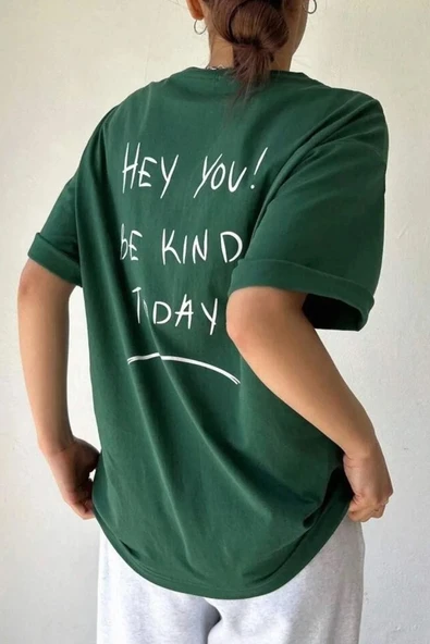 Unisex Hey you Baskılı T-shirt