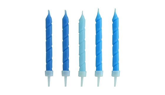 Mavi Renkli Spiral Mum 9 cm 10 Adet