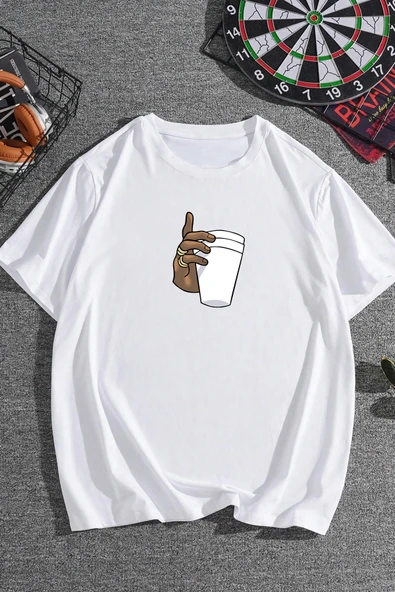 Unisex Tupac Coffee Baskılı T-shirt - Resim 12