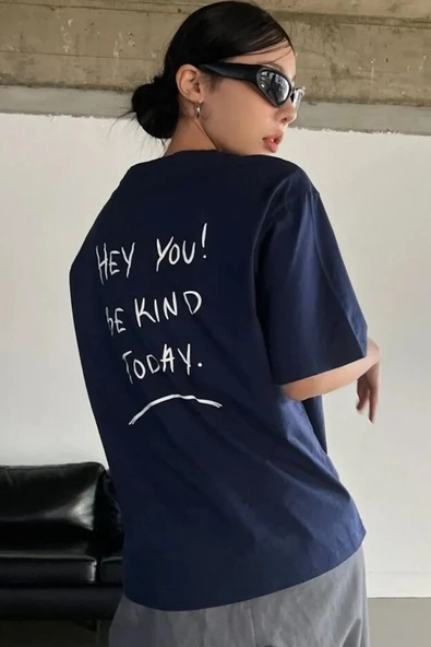 Unisex Hey you Baskılı T-shirt - 5