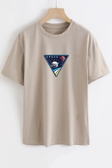 Unisex Space Baskılı T-shirt - Resim 7