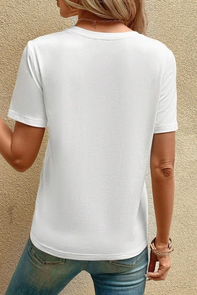 Unisex Montain Baskılı T-shirt - Resim 6