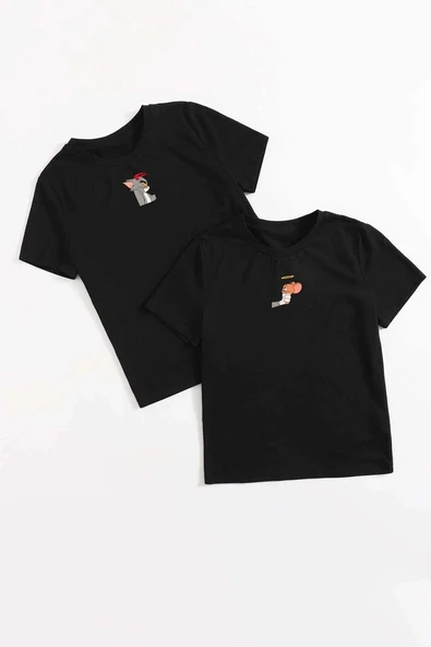 Sevgili Tshirt Çift Kombini Tom & Jerry - 2