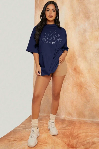 Green Angel Baskılı T-shirt - Resim 8