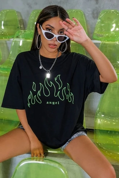 Green Angel Baskılı T-shirt ürün görseli