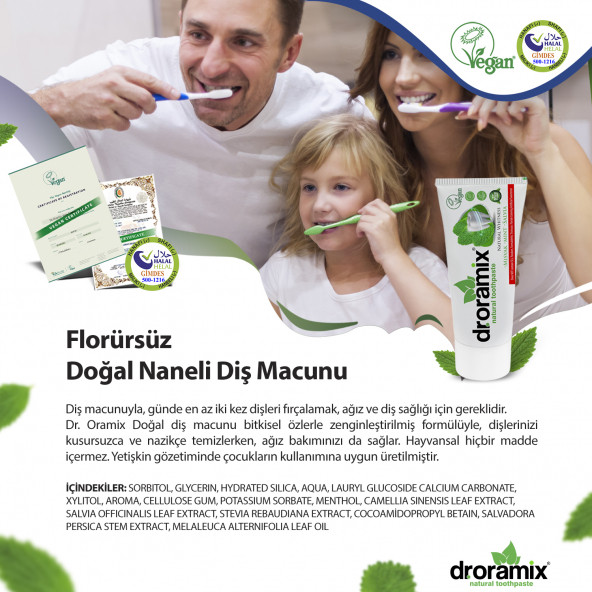 Dr. Oramix - Florürsüz Misvaklı Naneli Diş Macunu - 4