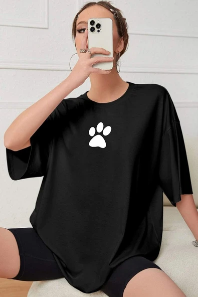 Unisex Paw Baskılı T-shirt