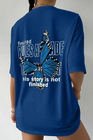 Unisex Kelebek Sırt Baskılı T-shirt - 11