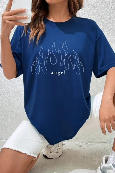 Green Angel Baskılı T-shirt - Resim 10