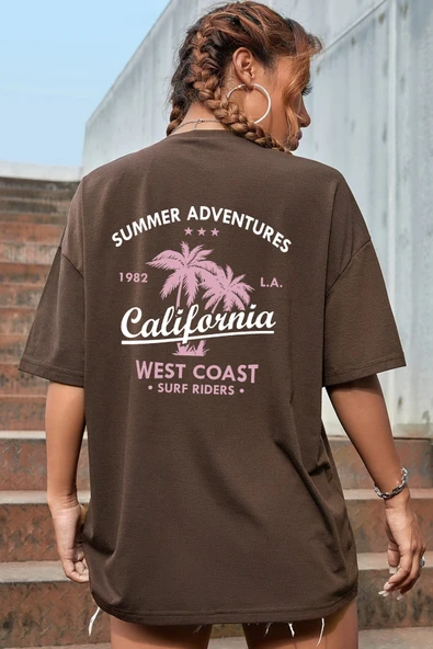 Unisex California Baskılı T-shirt - 10