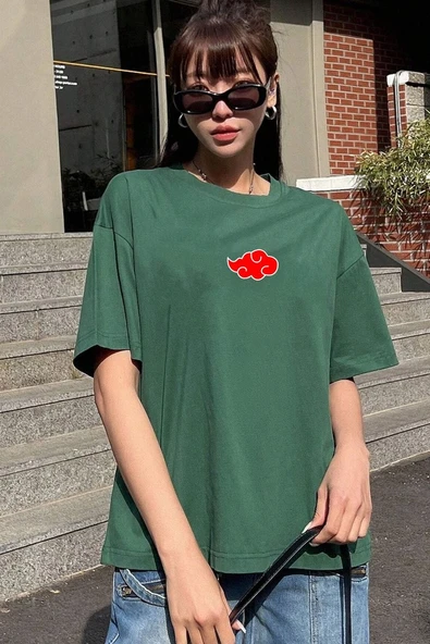 Unisex Ninja Akatsuki Baskılı T-shirt