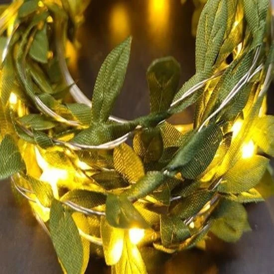Yapraklı Dekorlu3 Metre Peri Led Pilli Işık Yılbaşı Aydınlatma - 8