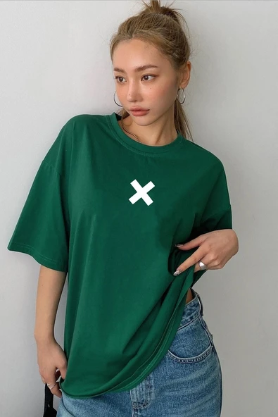 Unisex X Baskılı T-shirt - 3