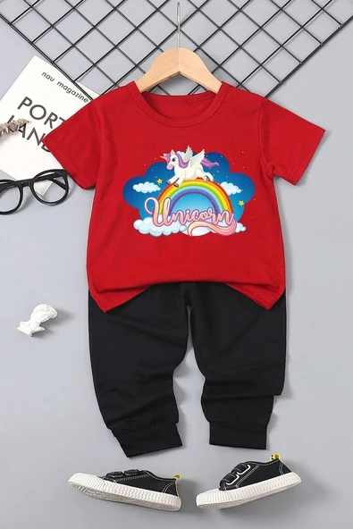 Çocuk Unicorn  Alt - Üst Eşofman Takımı - Resim 3