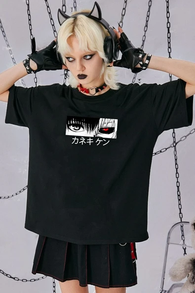 Unisex Ken Kaneki Baskılı T-shirt